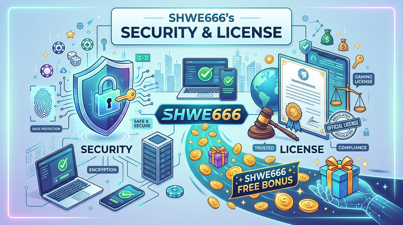 Shwe666 free bonus ကစားရန် လုံခြုံရေးနှင့် လိုင်စင်