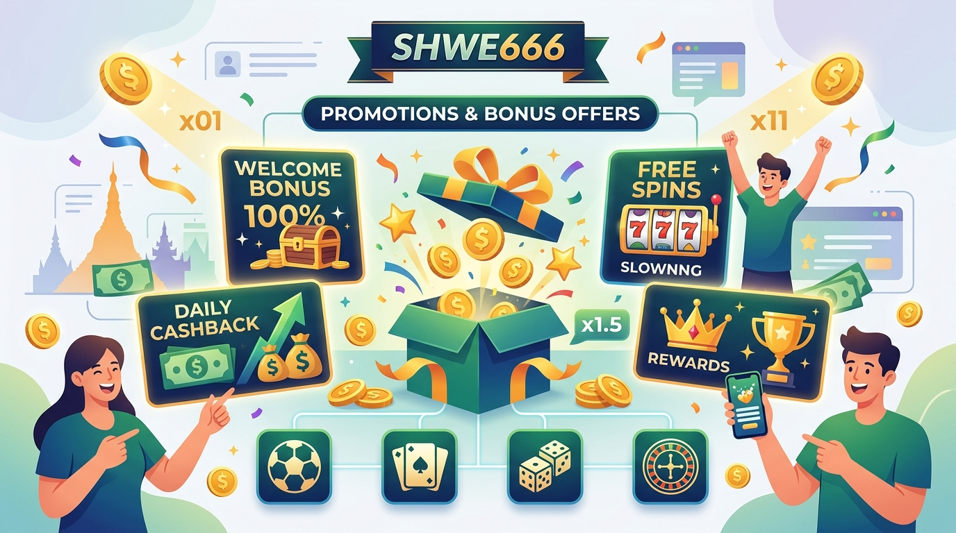 shwe666 online betting Myanmar ၏ ဆုကြေးငွေများနှင့် ပရိုမိုးရှင်းများ